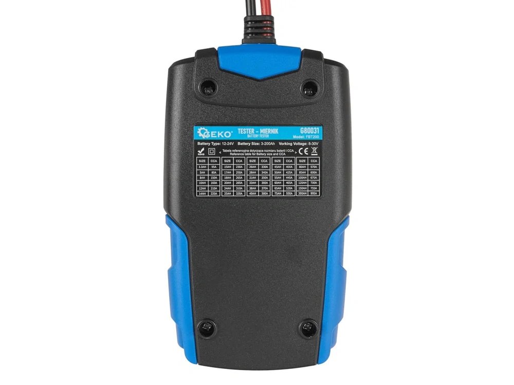 GEKO G80031 Tester voltmeter, 12/24V 3Ah-200Ah tester batérií LCD