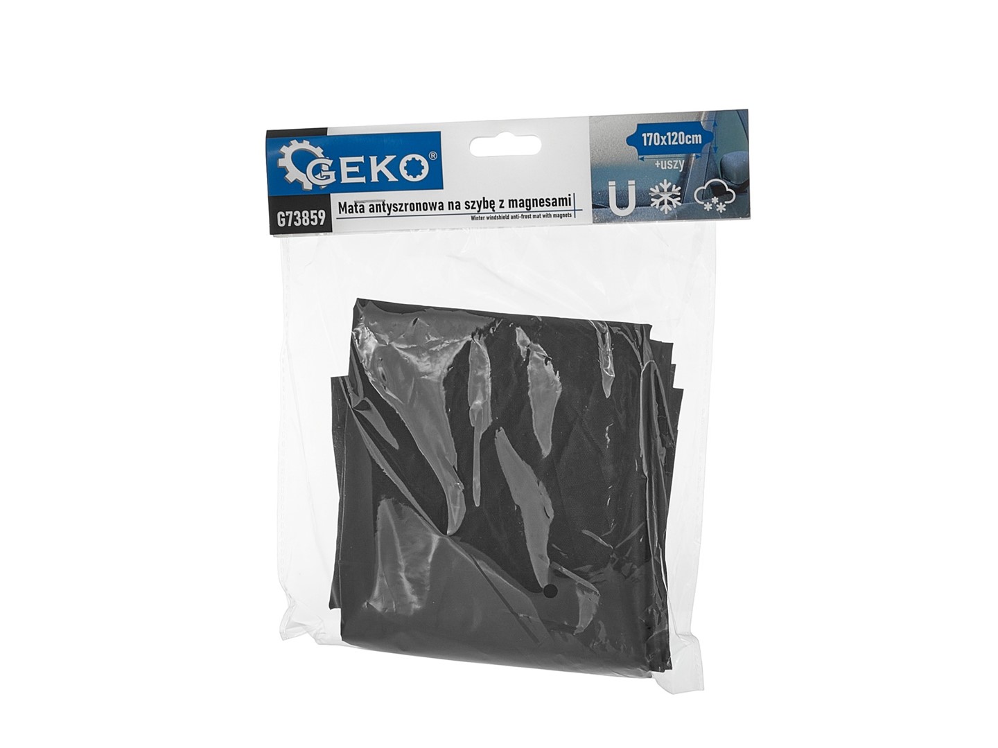 GEKO G73859 Protimrazová podložka na sklo s magnetmi 170x120cm + uši