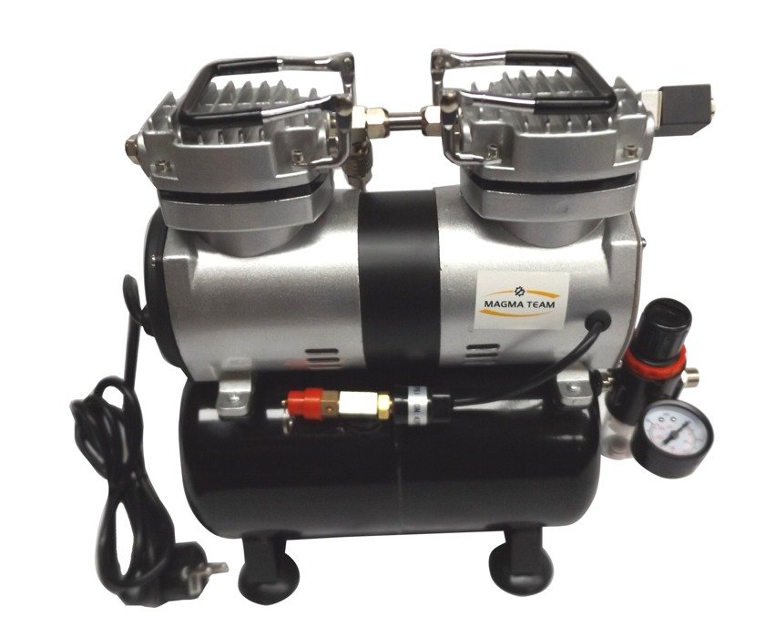 MAGMA 30T Dvojpiestový kompresor 3,5L 6bar +pištoľ + hadica