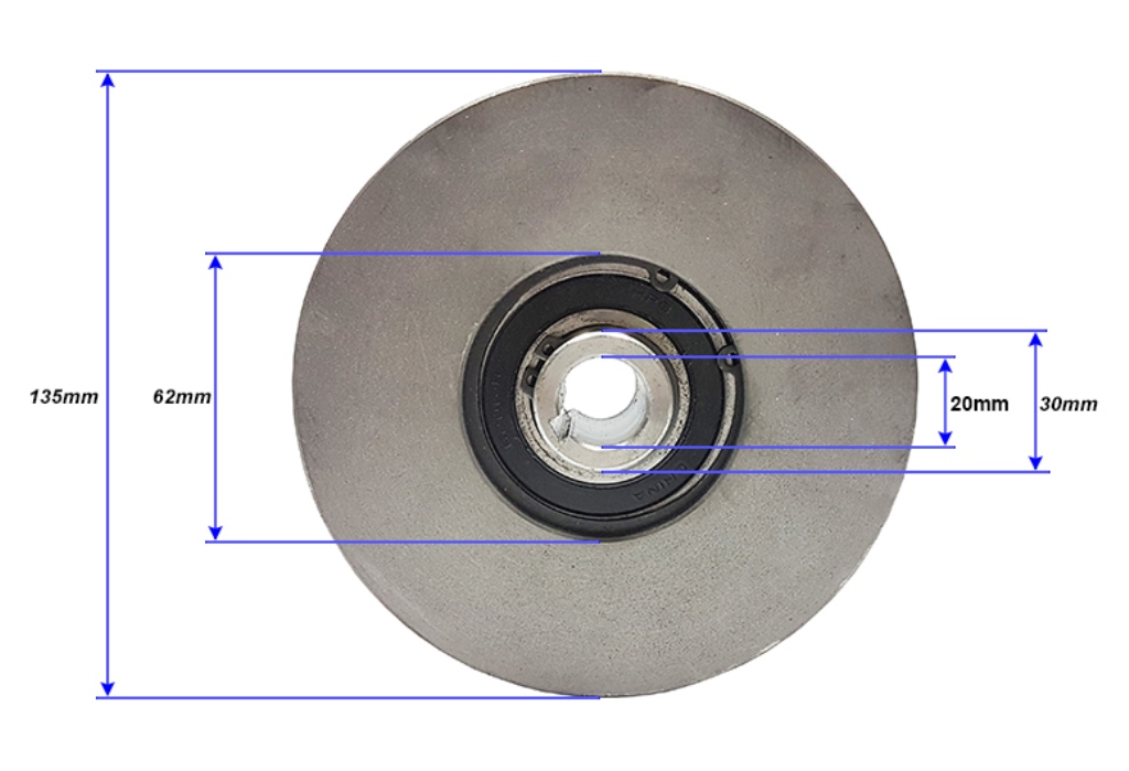 Mar-pol M79481 Odstredivá spojka pre spaľovací motor do vibračnej dosky 2 žliabky 135x20mm 