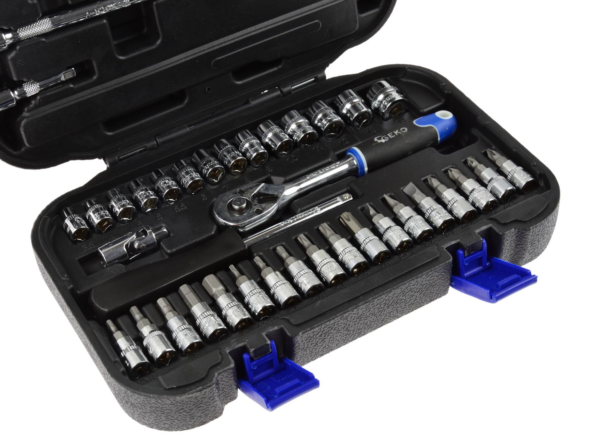 GEKO G10152 Sada nástrčných kľúčov 1/4" 38 ks hlavice račňa