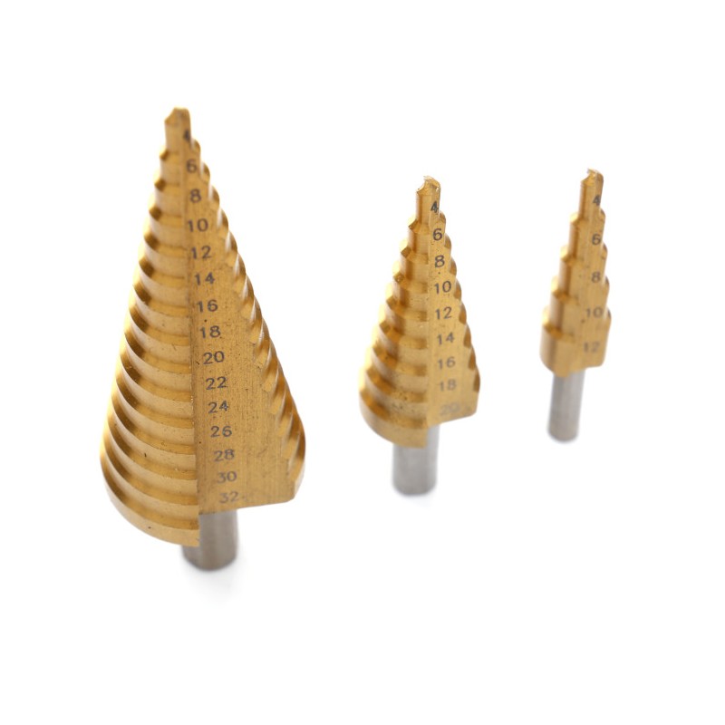 Kraft&Dele KD10244 Sada stupňovité kužeľové vrtáky 4-32mm HSS 3 ks stromčekové