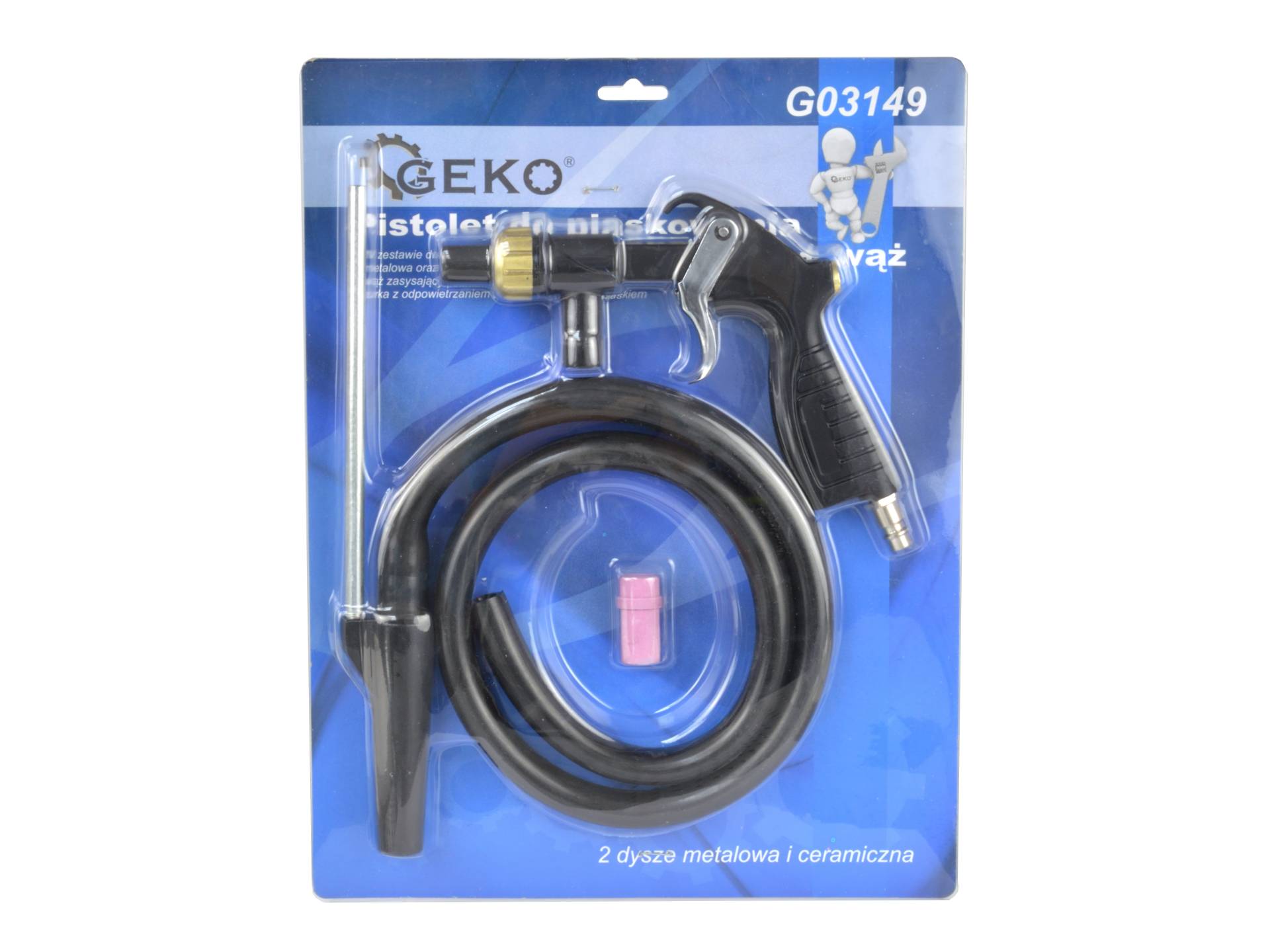 GEKO G01193 Pneumatická pieskovacia pištoľ s hadicou pieskovanie 1/4"
