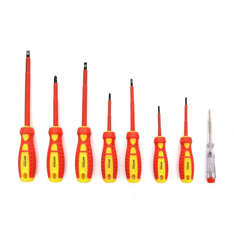 Kraft&Dele KD10906 Skrutkovače 8 dielna sada skrutkovačov, skúšačka 100-250V