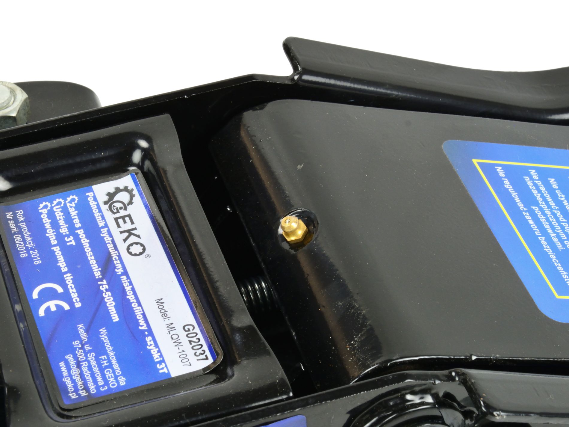 Geko G02037 Hydraulický nízkoprofilový zdvihák 3T otáčavá hlava 75-500mm rýchly