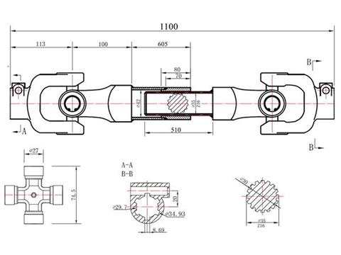 GEKO G72315 Kĺbový kardanový hriadeľ frézový 1100mm