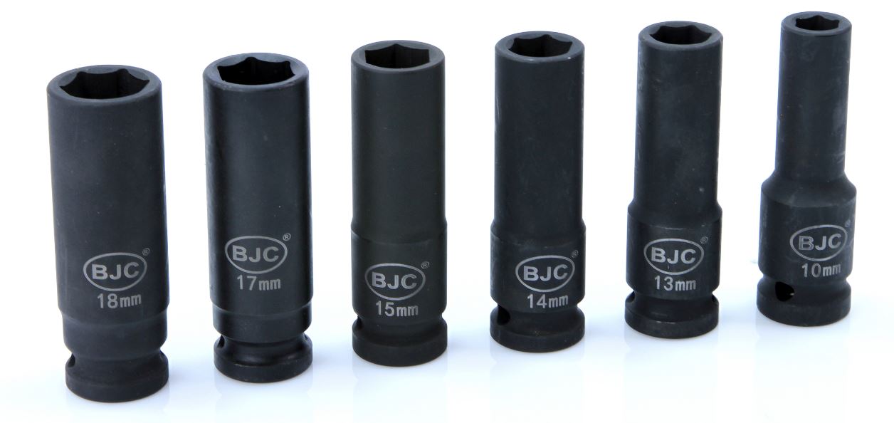 Mar-Pol M58272 Kľúče Súprava nástrčných kľúčov pre rázový uťahovák hlavice BJC 1/2 "10-32mm
