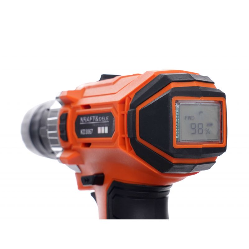 Kraft&Dele KD3067 Aku vŕtací skrutkovač 20V 2x1,5Ah LCD