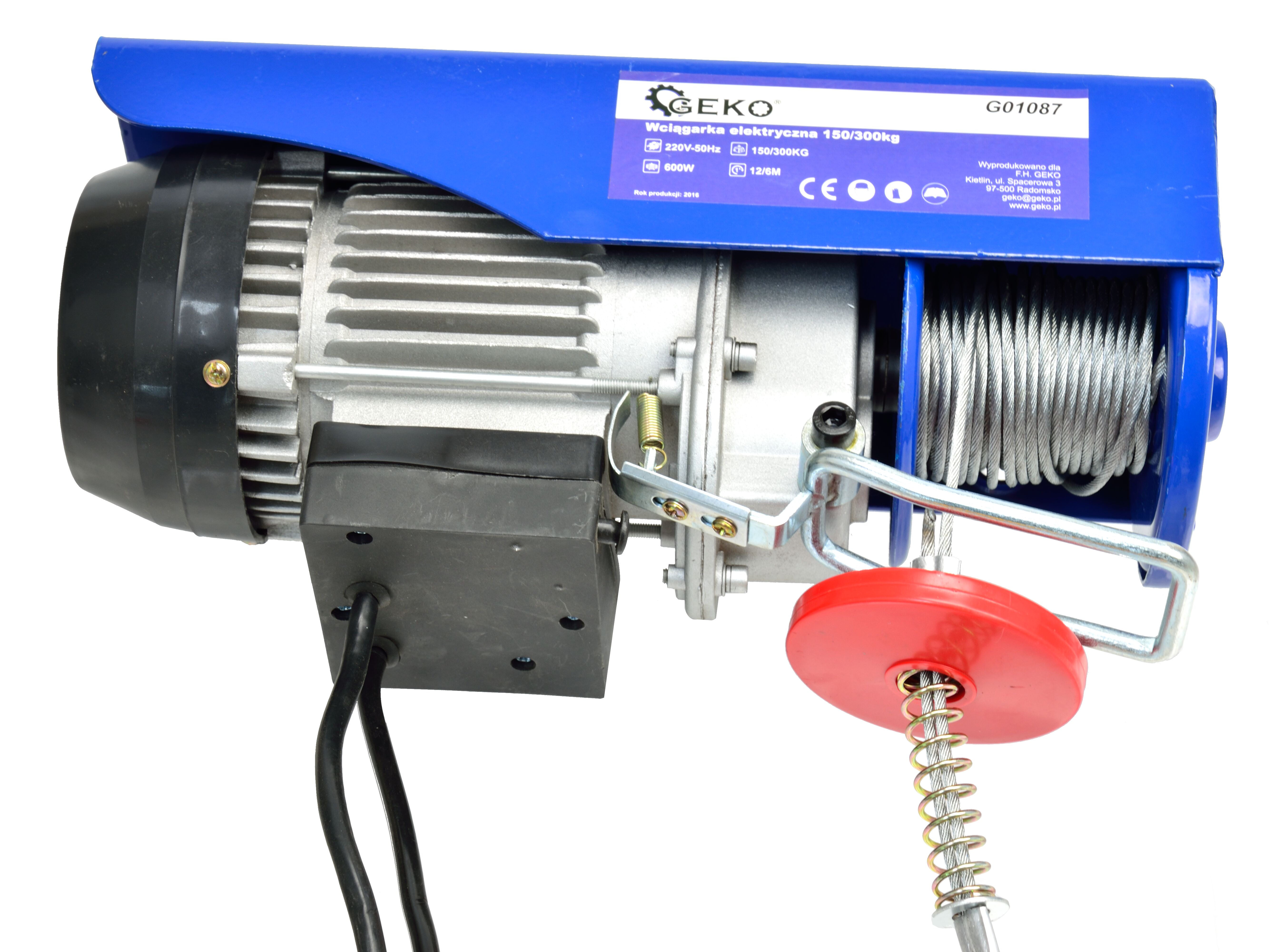 GEKO G01087 600W LANOVÝ ELEKTRICKÝ NAVIJAK kladkostroj ZDVIHÁK 150 / 300kg