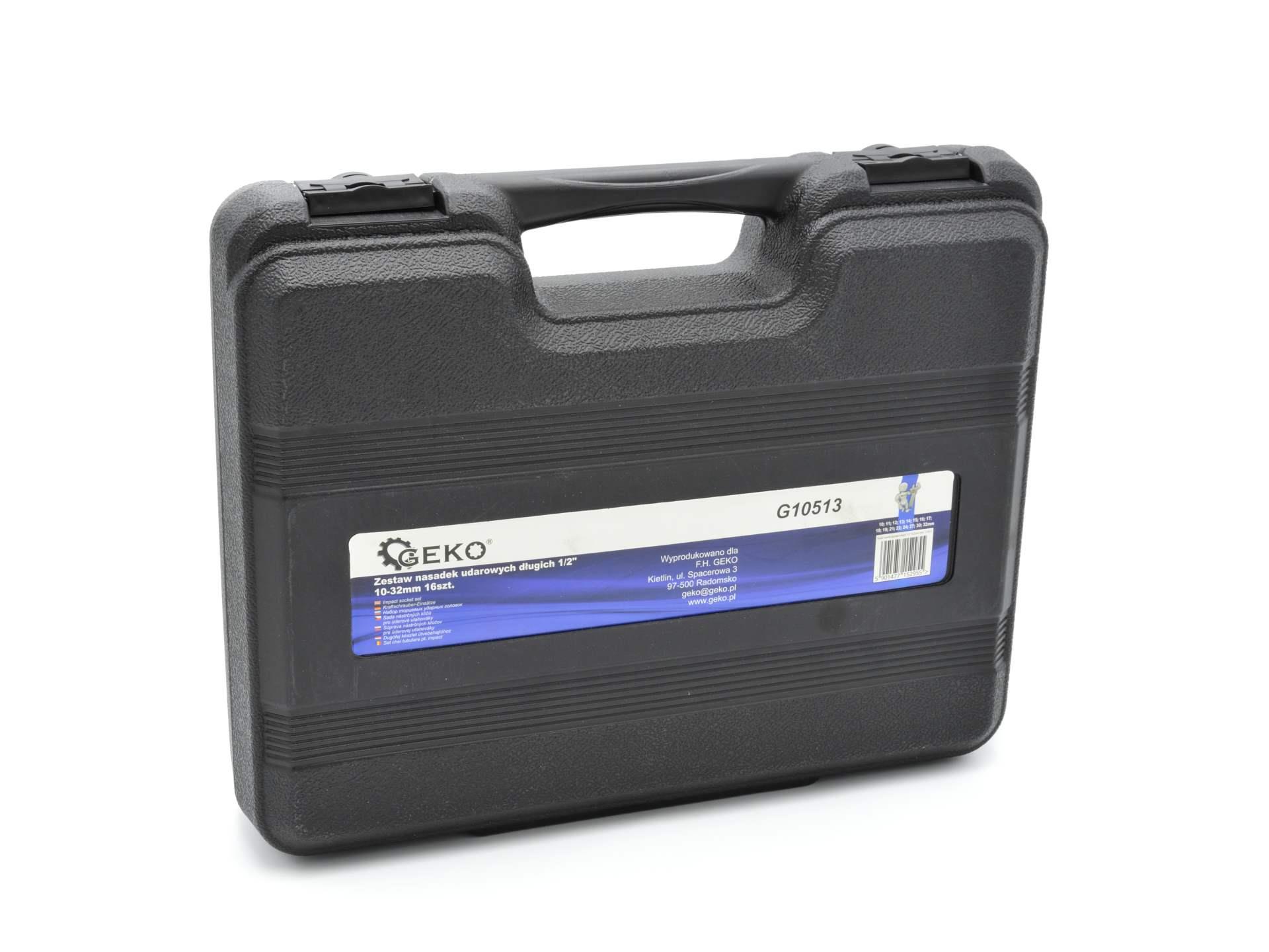 GEKO G10513 Príklepové nástrčné kľúče 1/2" 10 - 32mm 16ks sada