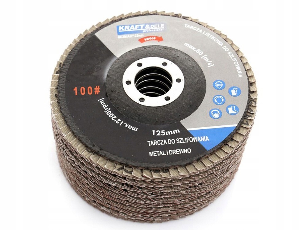 KRAFT&DELE KD968 Brúsny kotúč 125mm na drevo kov P100 10ks 