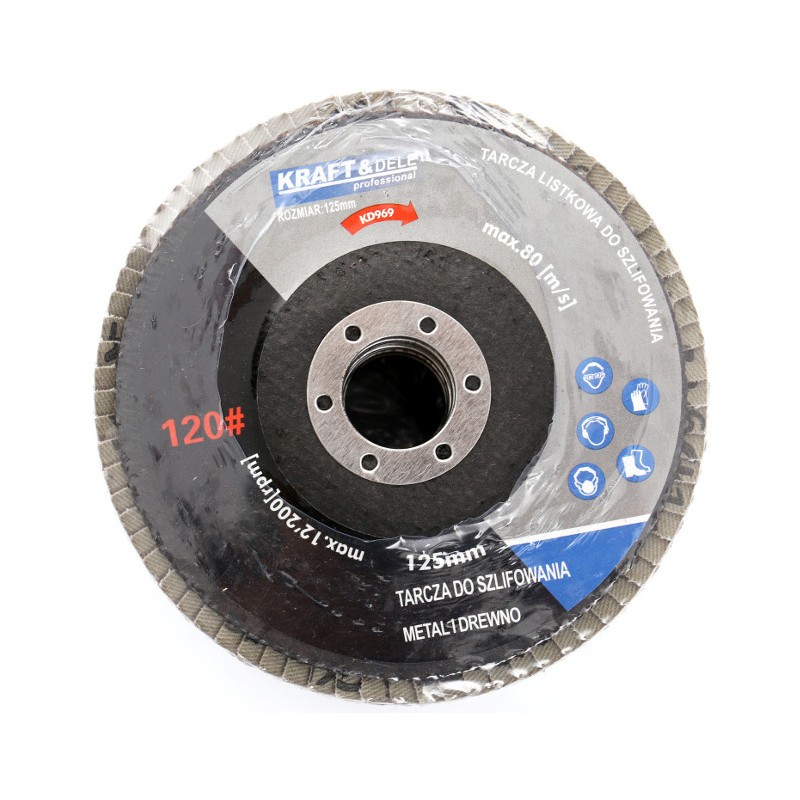 KRAFT&DELE KD969 Brúsny kotúč 125mm na drevo kov P120 10ks 