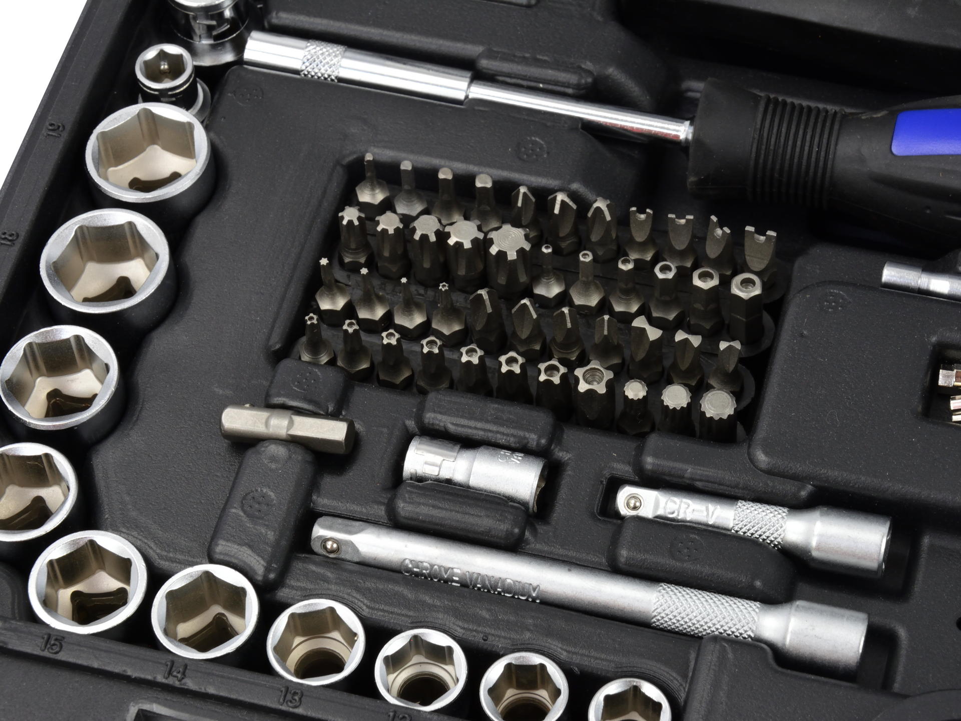 GEKO G10158 Gola sada 216ks 1/4" 1/2" 3/8" kľúče bity, račňa