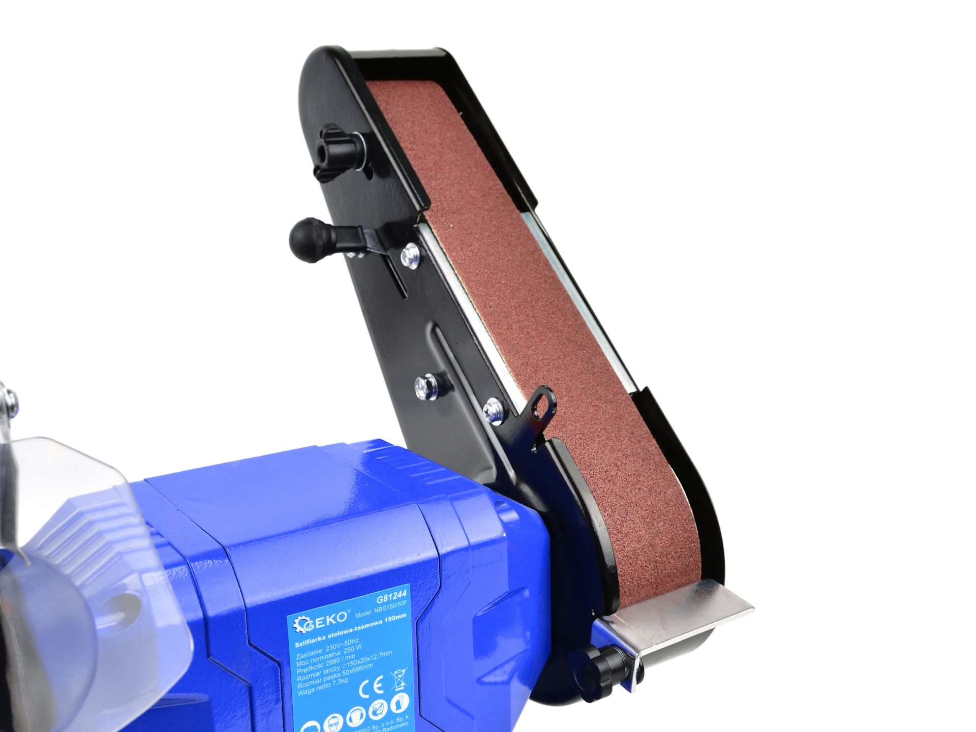GEKO G81244 Elektrická stolná brúska pásová, kotúčová 250W
