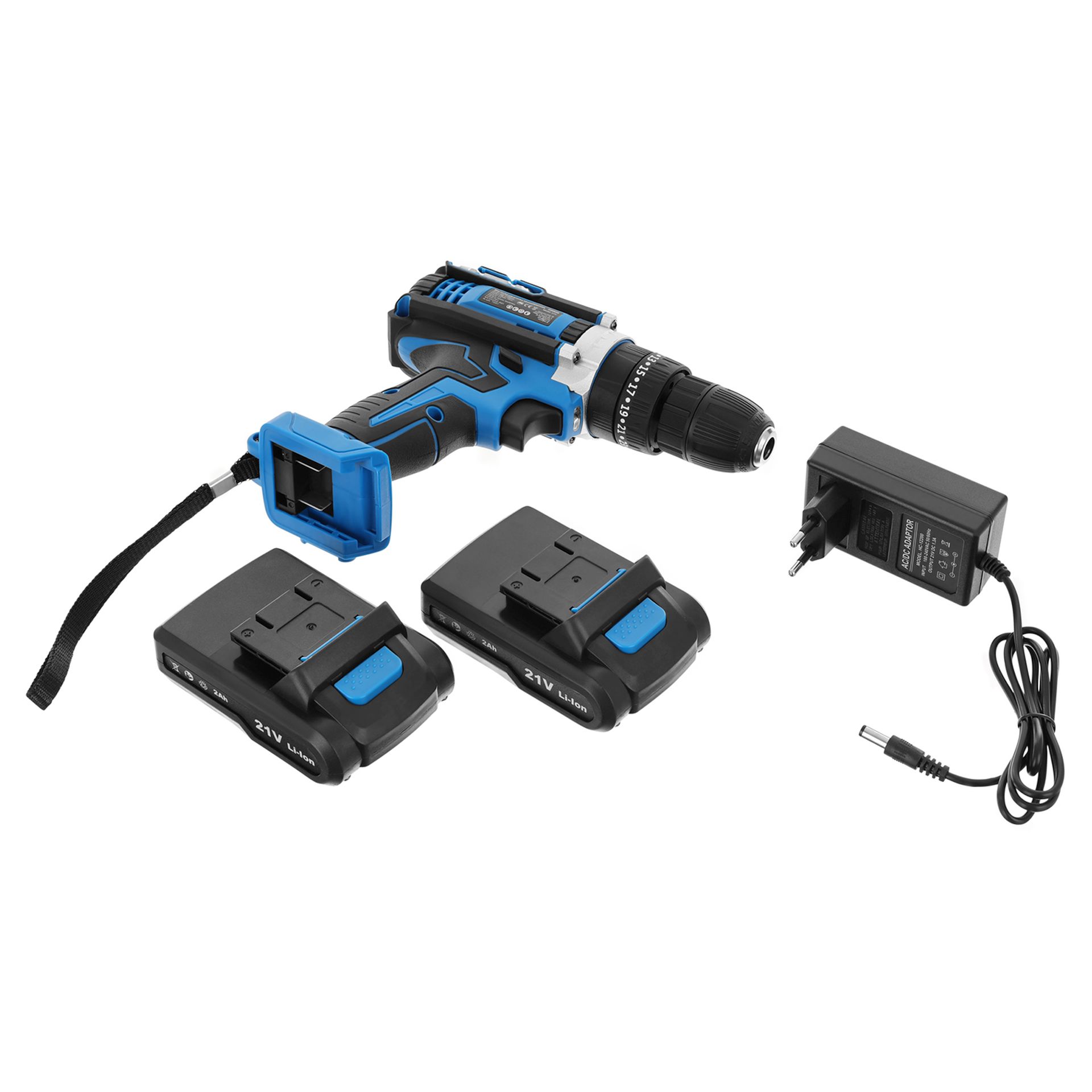 GEKO G80656 Akumulátorová vŕtačka s príklepom 21V, 2x 2ah