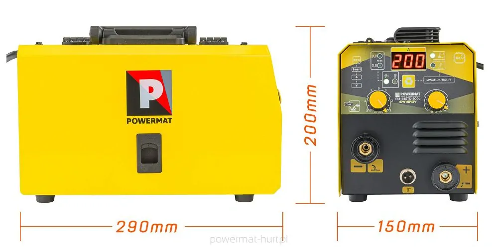 POWERMAT PM-IMGTS-200L SYNERGY INVERTOROVÁ ZVÁRAČKA 210A FCAW FLUX / MMA / LIFT-TIG