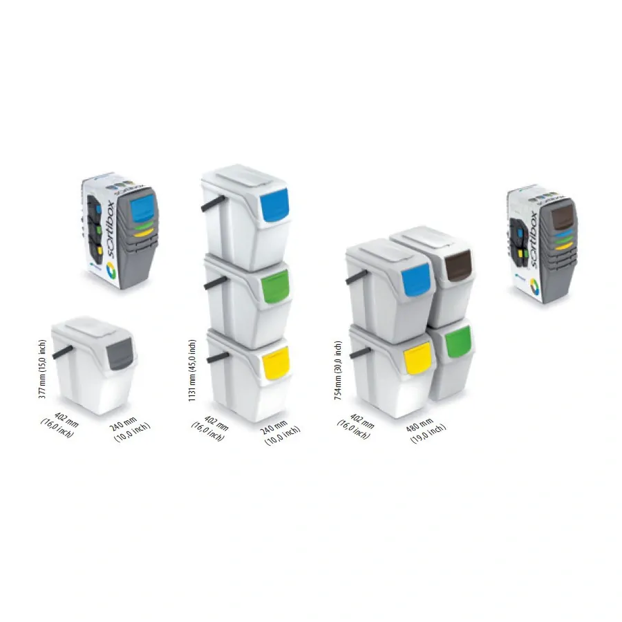 Irma KWB253 Odpadkový kôš na triedenie odpadu 25L 3 ks sivé