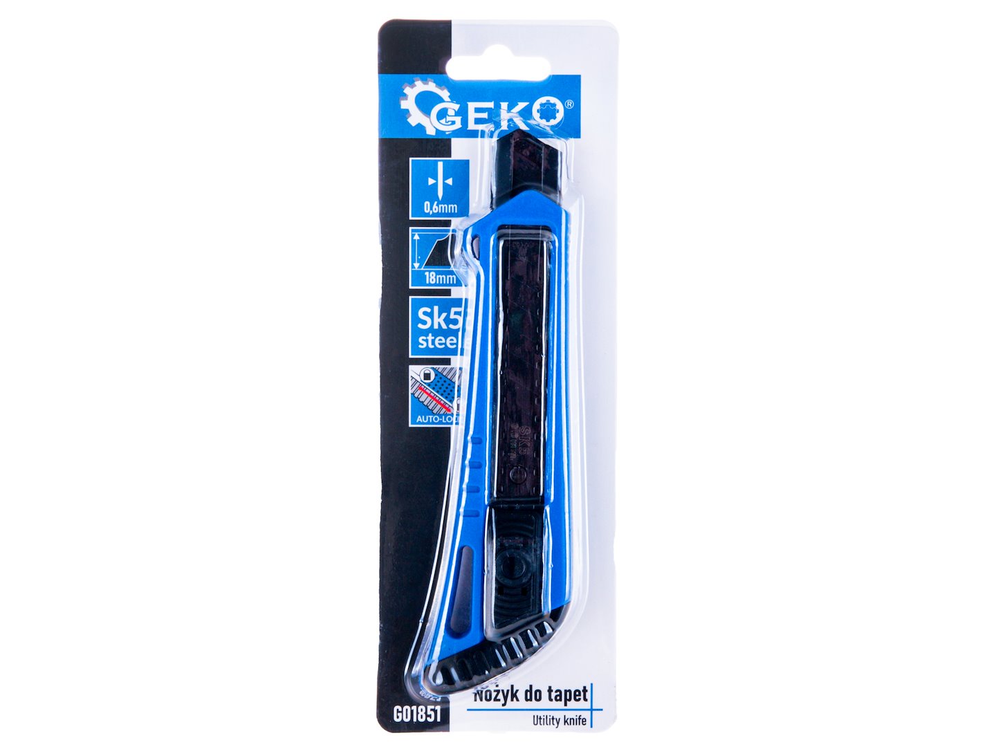 GEKO G01851 Vysúvací odlamovací nôž na tapety 100x18x0.5mm nožík