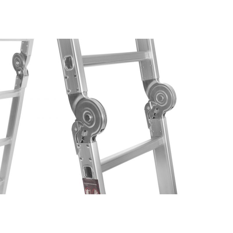 KRAFT&DELE KD4071 Hliníkový Rebrík 4x4 460cm multifunkčný s PLATFORMOU kĺbový skladací