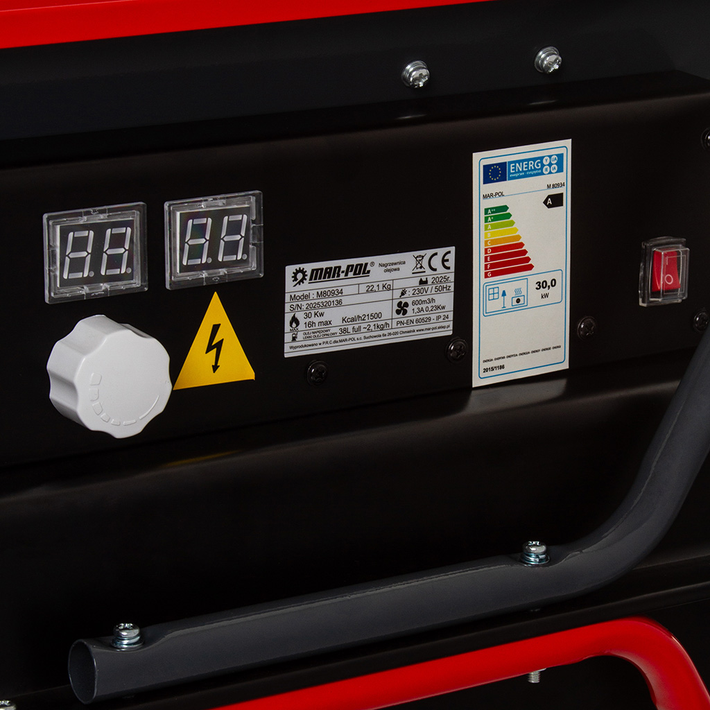 Mar-pol M80934 Naftový ohrievač vzduchu kúrenie 30kW S KOMÍNOM