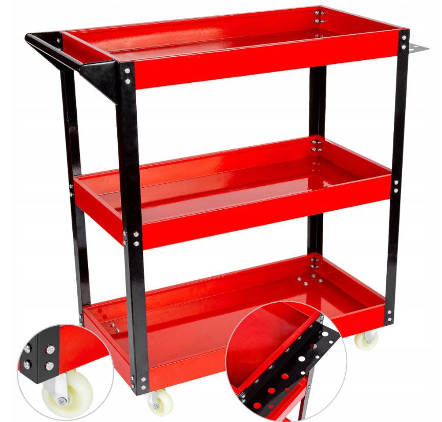 Geko G10820 Pojazdný dielenský vozík na náradie na kolieskach 3 police