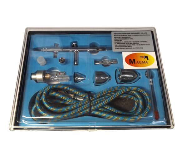 MAGMA TG-186K Airbrush striekacia pištoľ sada na maľovanie nanášanie farby 0,3 ; 0,5 ; 0,8mm + hadica