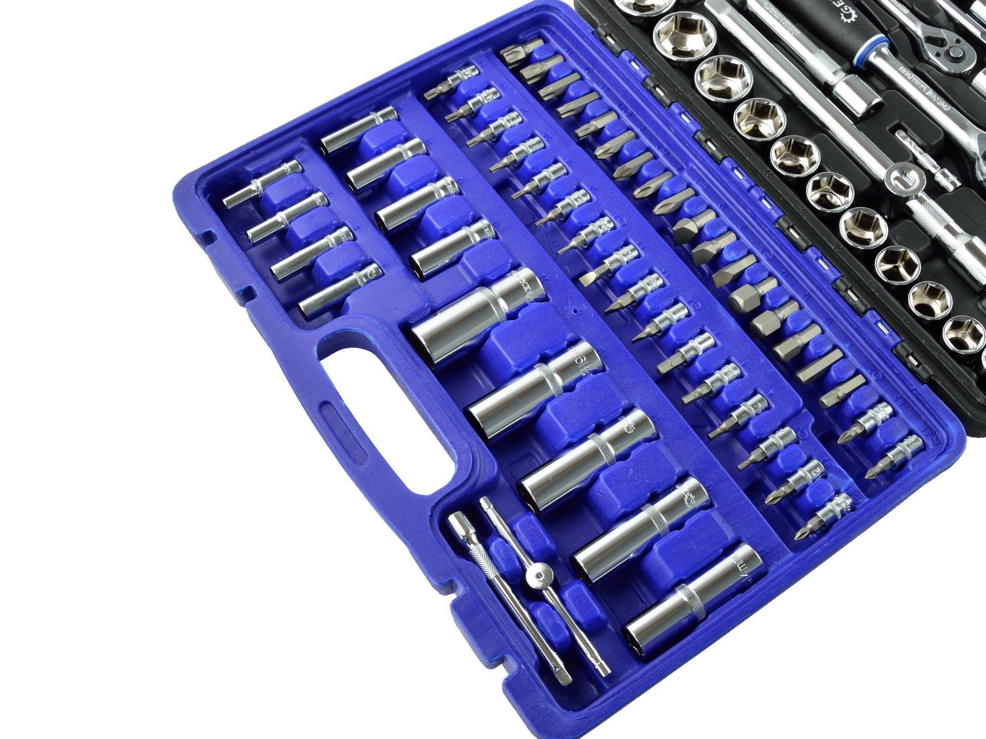 GEKO G10101 Gola sada 108ks 1/2" 1/4" kľúče, nástrčné hlavice, bity, ráčna TORX