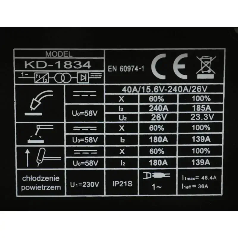 Kraft&Dele KD1834 Invertorová zváračka MIG/MAG + MMA +TIG LIFT Synergy 240A