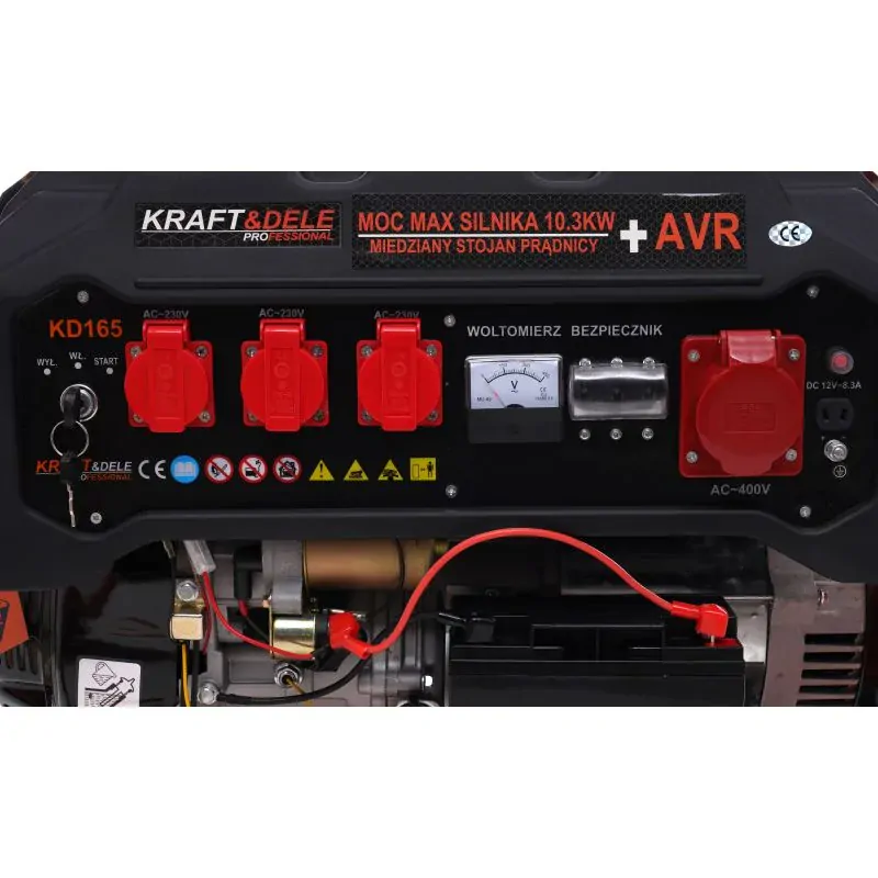 Kraft&Dele KD165 Elektrocentrála 5500W generátor prúdu AVR 12V 230V 380V s kolieskami
