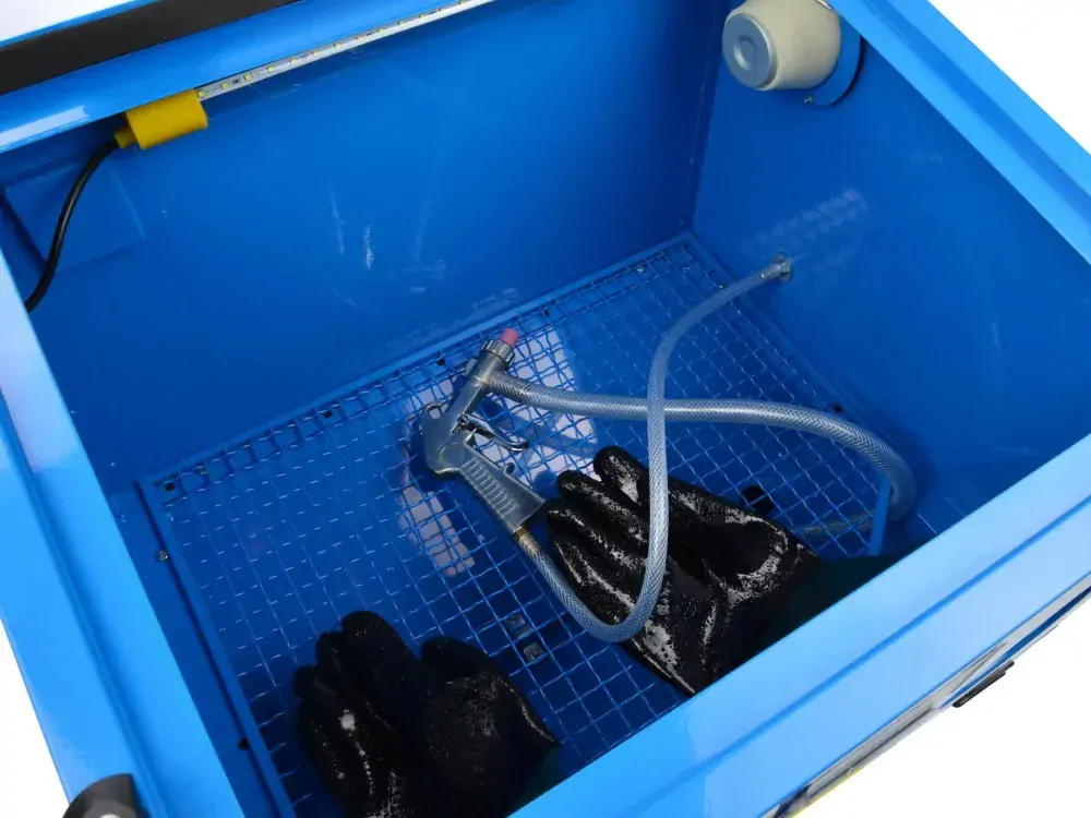 GEKO G02021 Pieskovacia kabína 90L kabínová pieskovačka pištoľ, rukavice