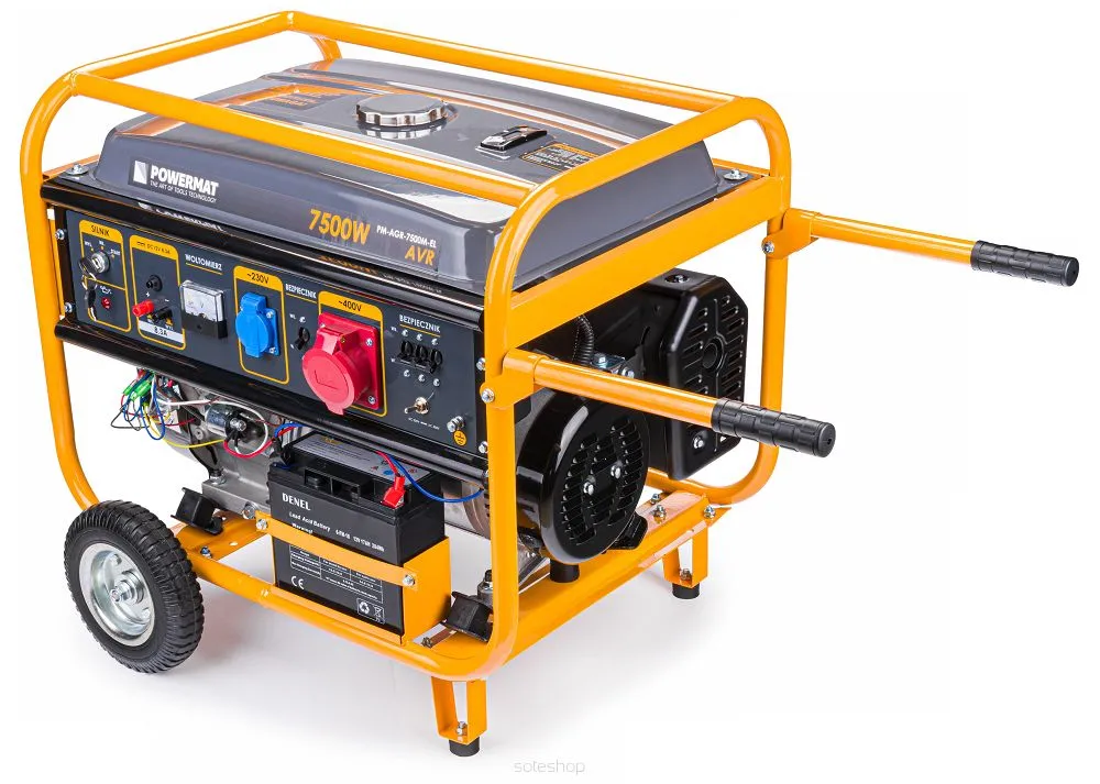POWERMAT PM-AGR-7500M-EL ELEKTROCENTRÁLA GENERÁTOR PRÚDU 15HP 230V/400V 7500W AVR
