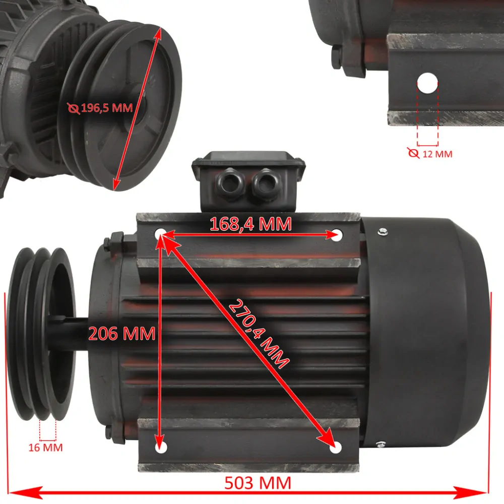 MAR-POL M8803501 Elektrický motor elektromotor 380V / 400V 1440ot/min 10HP Y132M-4