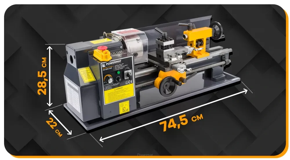 POWERMAT PM-MTM-550T Elektrický stolný sústruh 550W príslušenstvo