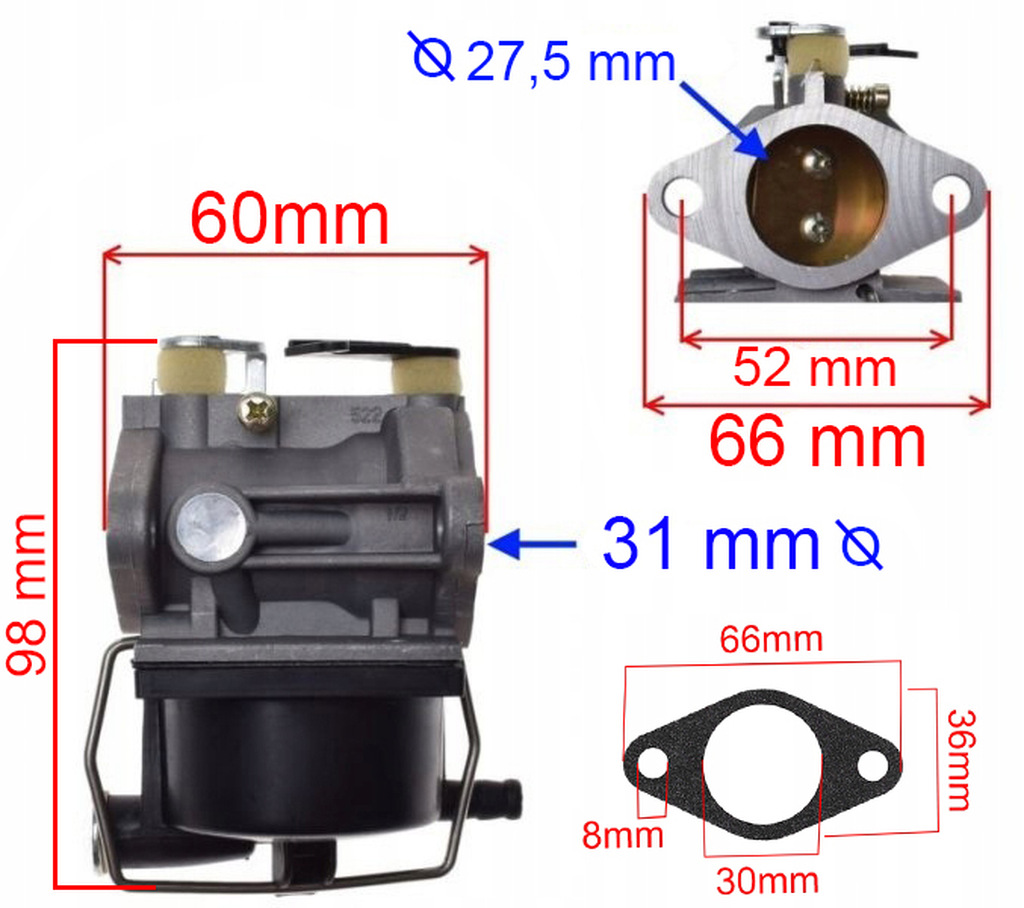 Mar-Pol M90605 KARBURÁTOR SPALINOVÉHO MOTORA TECUMSEH OHV MTD