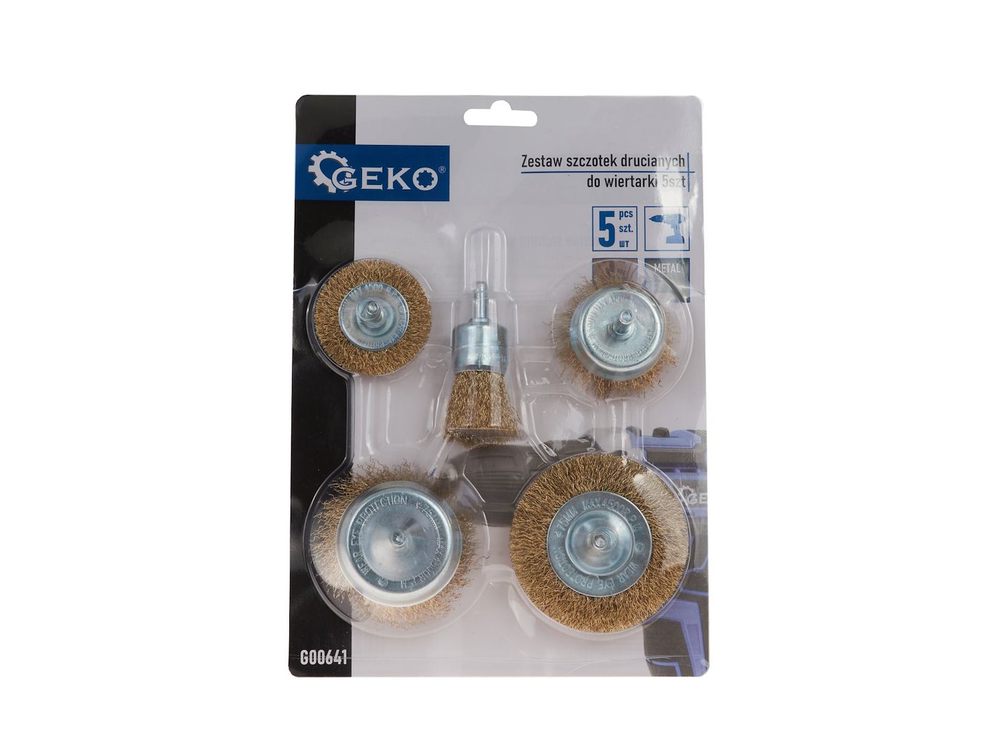 GEKO G00641 Sada drôtených kief na vŕtačku 5 ks