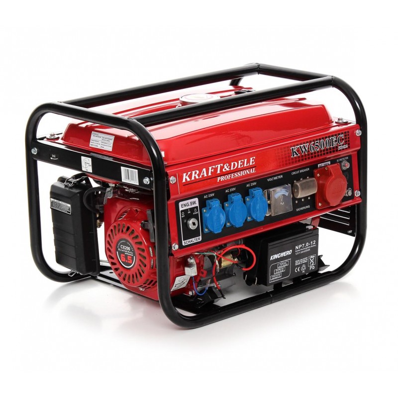 KRAFT&DELE KD112 2500W ELEKTROCENTRÁLA GENERÁTOR PRÚDU 4,8 kW / 6,5 HP 12V / 230V / 380V