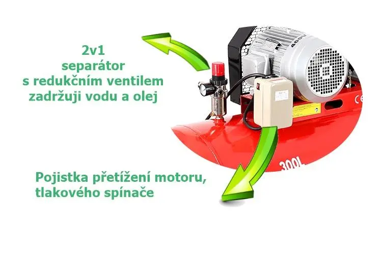 Kraft&Dele KD1410 Kompresor olejový 820l/m 2PIESTY 380V 300l 7,5HP