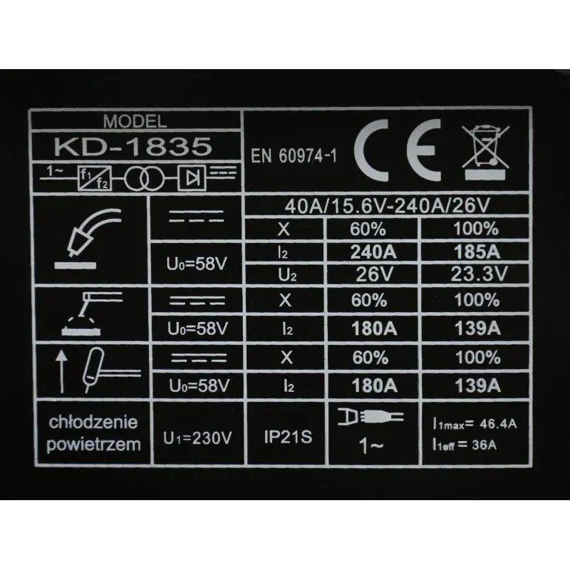 Kraft&Dele KD1835 Invertorová zváračka MIG/MAG + MMA +TIG-LIFT  240A