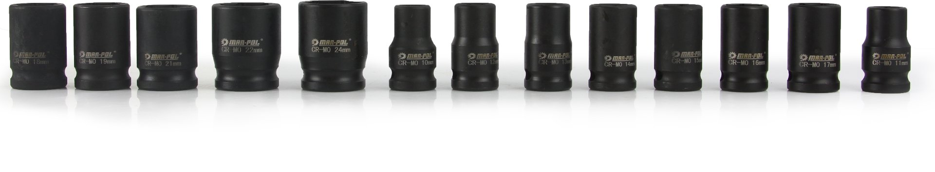Mar-pol M58257 Nástrčné kľúče 1/2" 10-24mm krátke 13ks