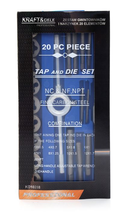 Kraft&Dele KD10288 20 dielna sada závitníky a závitové očká