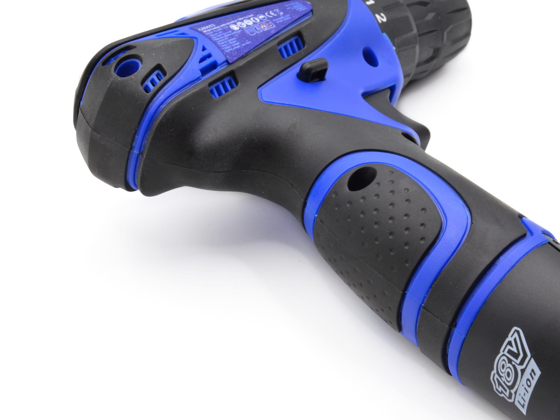 GEKO G80653 18V AKU VŔTAČKA-SKRUTKOVAČ Li-Ion, 10mm + 2 BATÉRIE SADA
