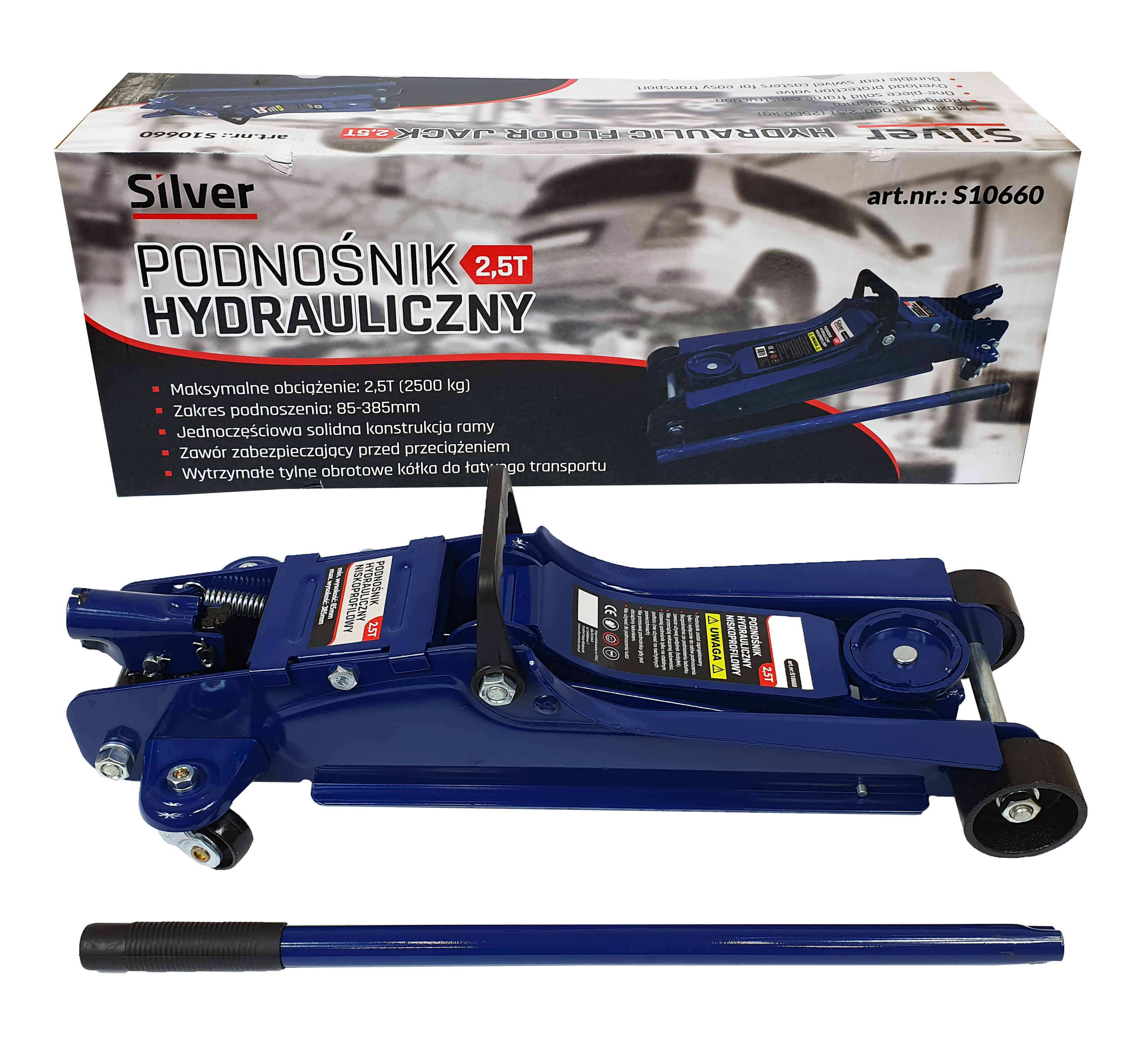 Zdvihák NÍZKOPROFILOVÝ HJ25 ASPJ-2.5T 2,5t hydraulický + 2x podpery 3T