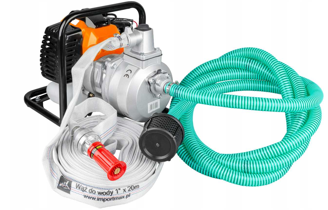 Eurocraft WP10 sada Benzínové motorové čerpadlo na vodu 1" 3,8kW/5,2HP pož.hadica olej sada