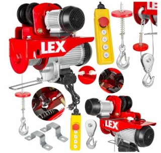 LEX LXEH600TW Elektrický lanový naviják jeřáb kladkostroj 1600W