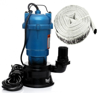 KRAFT&DELE / MAX KD754 Ponorné čerpadlo do žumpy s drvičom s plavákom + požiarna hadica 30m 2"