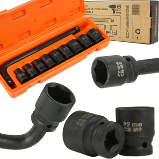 MAR-POL M58235 Nástrčné kľúče hlavice 1/2" 6-hranné BJC 8-24mm 10ks