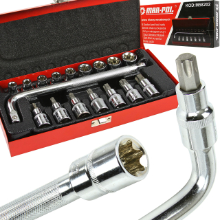 MAR-POL M58202 Nástrčné kľúče TORX 1/2" 17ks E10-E24