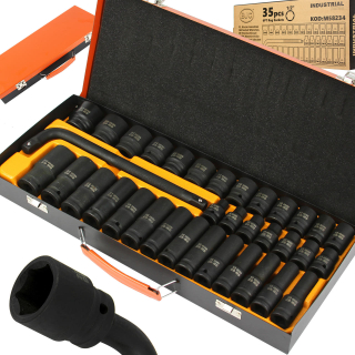 MAR-POL M58234 Nástrčné kľúče hlavice gola sada 1/2" 6-hranné BJC 8-32mm 35ks