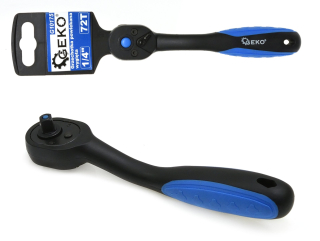 GEKO G10175 Uhlová račňa 1/4" 72T s povrchovou úpravou
