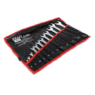 Kraft&Dele KD10938 Dvojstranné očkové ploché kľúče sada 12ks 6-32mm puzdro
